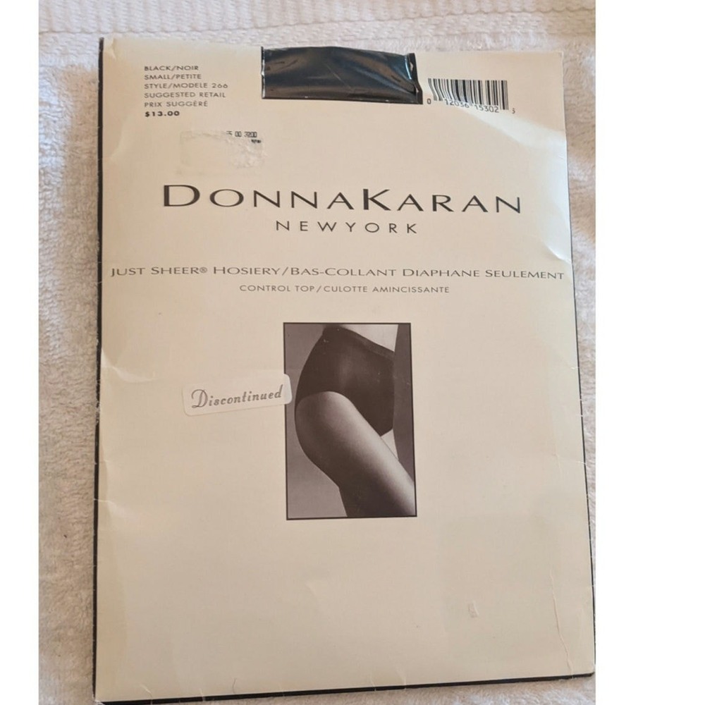 Donna Karan New York Just Sheer Black Control Top Pantyhose Discontinued Small